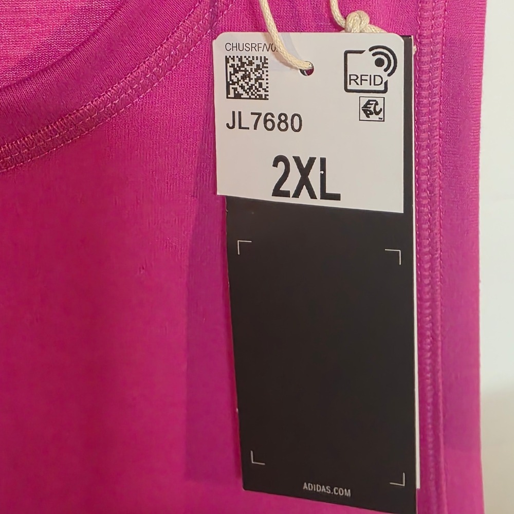NWT Adidas Womens 2XL Training Cropped Tank Top Pink JL7680 Workout Summer - Picture 7 of 9